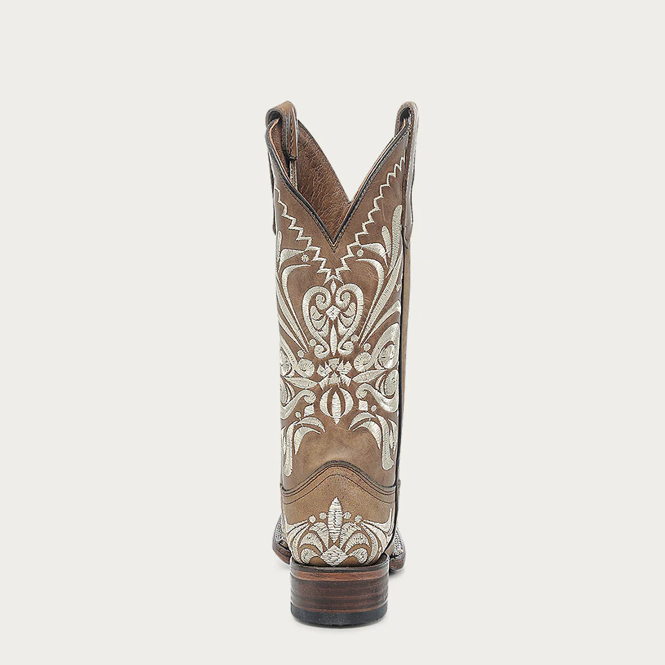 Corral Light Embroidery Brown Square Toe Circle G Cowboy Boot rear view