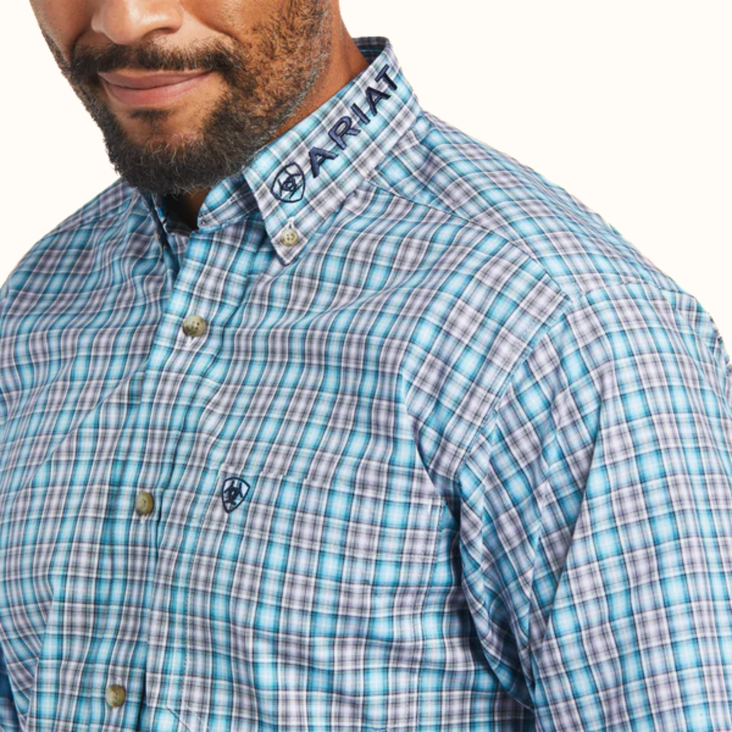 Ariat Pro Series Team Shay Fitted Shirt front collar view