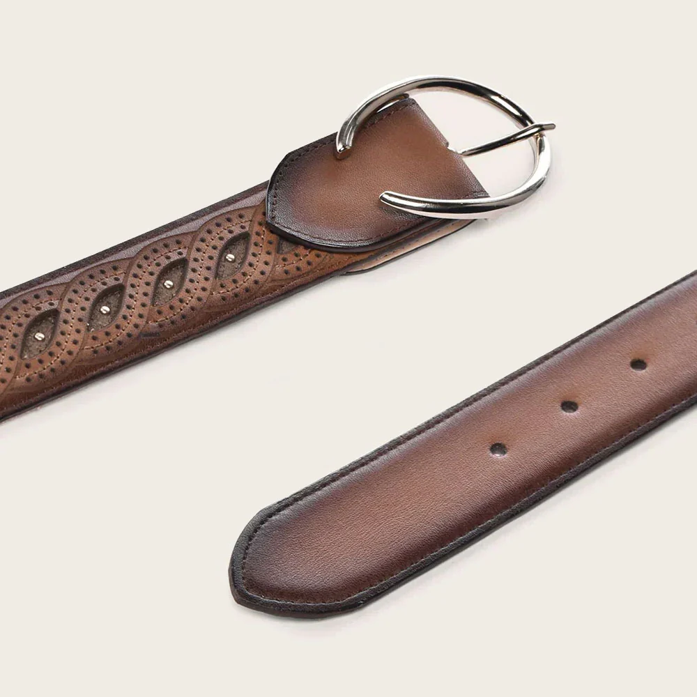 Cuadra brown braided leather belt buckle and strap