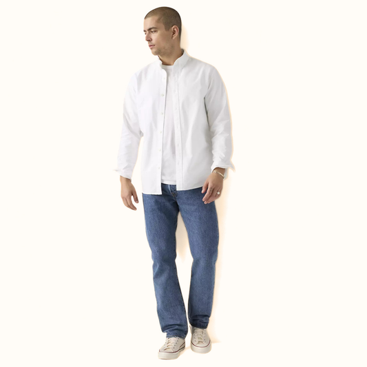 Levi’s 501 Original Fit men’s blue jeans full-length front view