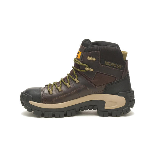 Side profile view of CAT Invader Comp Toe Waterproof Hiker Work Boot