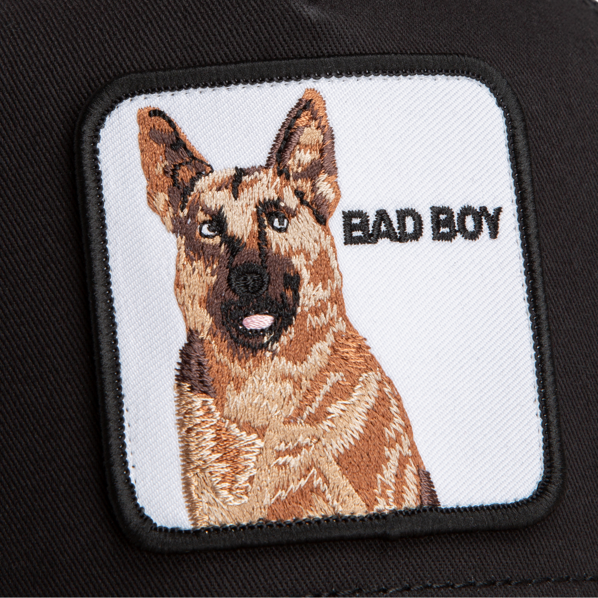 Goorin Bros. The Bad Boy Dog Trucker Hat black mesh patch view