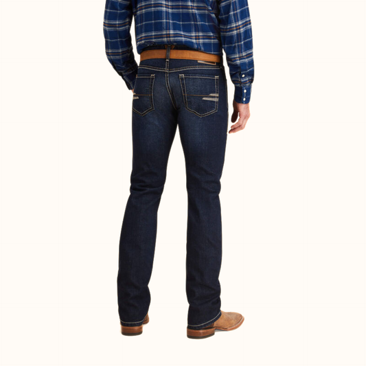 Ariat M7 Slim Treven Straight Men’s Jeans back view in blue