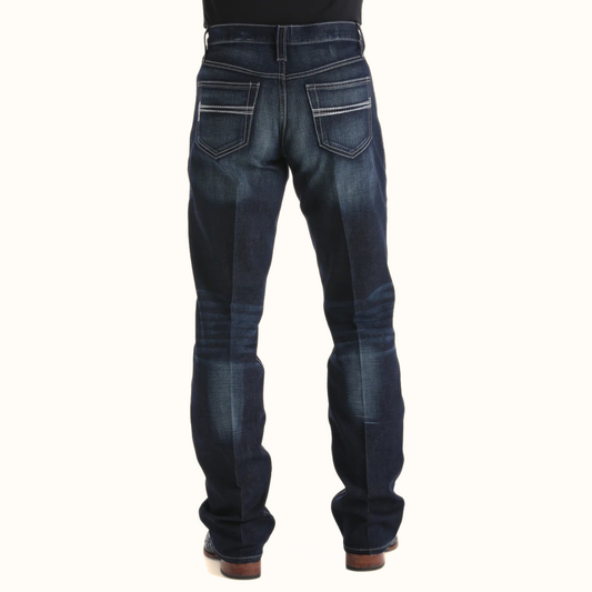 Rear view of Cinch Men’s Carter 2.4 Performance Jeans
