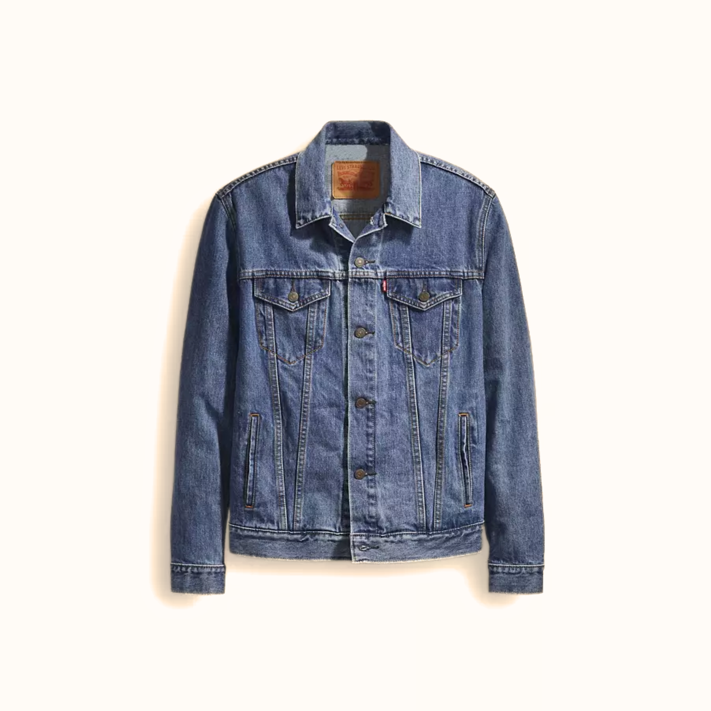 Levi’s Trucker Jacket front view in blue denim