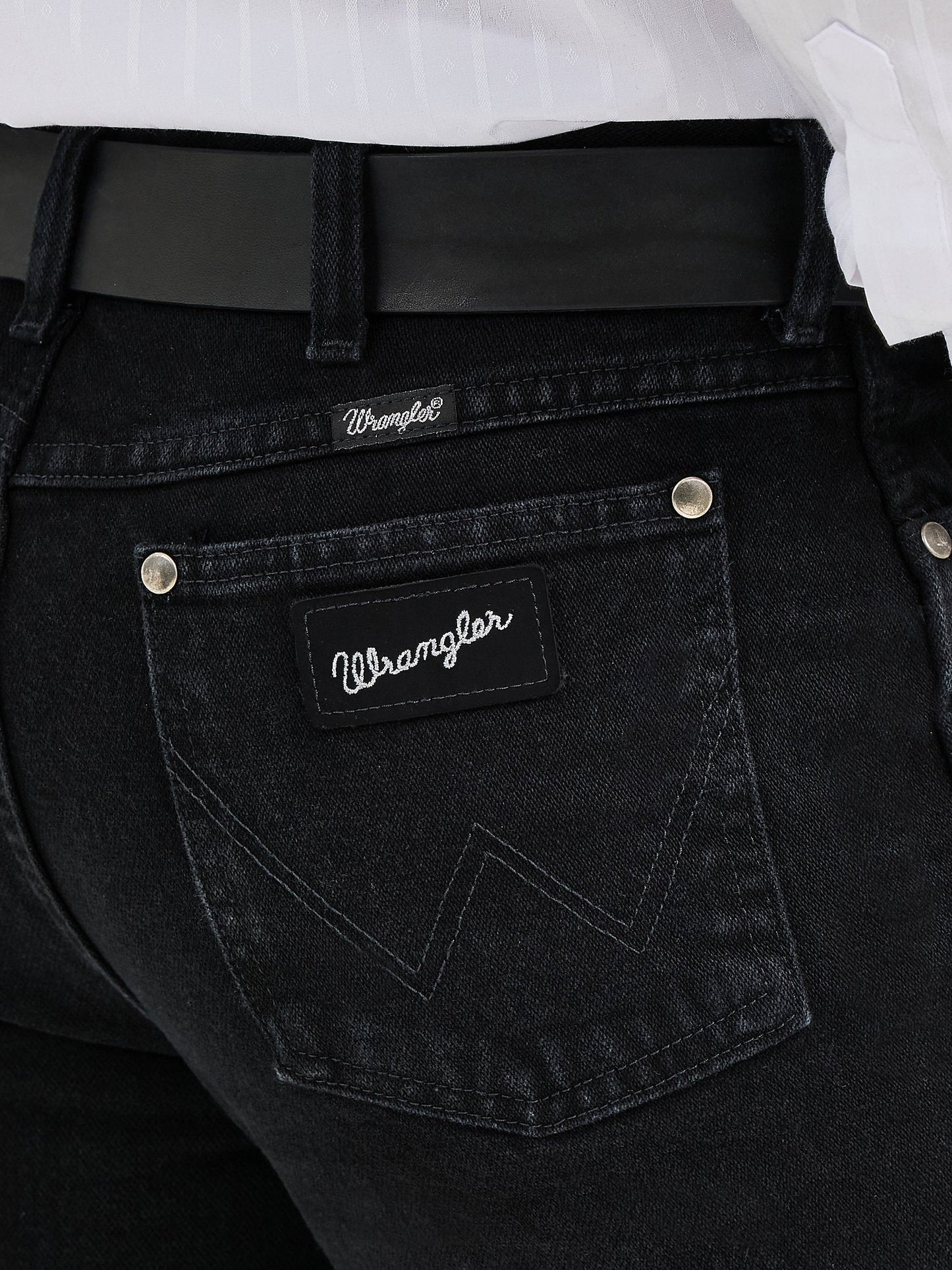 Rear view of Wrangler Cowboy Cut Silver Edition Slim Fit Jeans