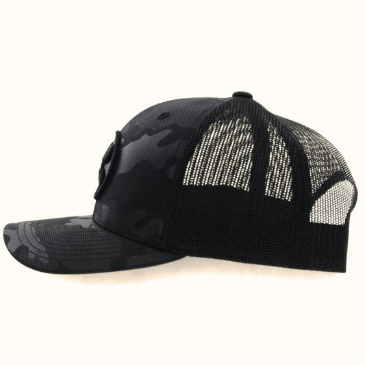 Hooey O Classic Black Camo Hat side view