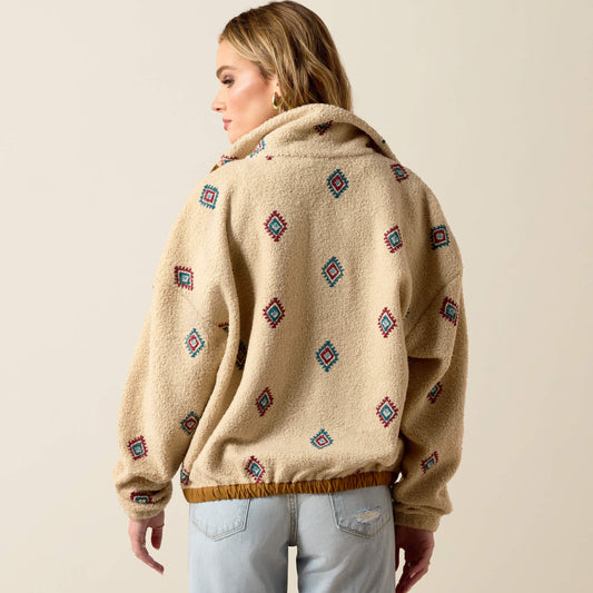Chaqueta sherpa con bloques de color