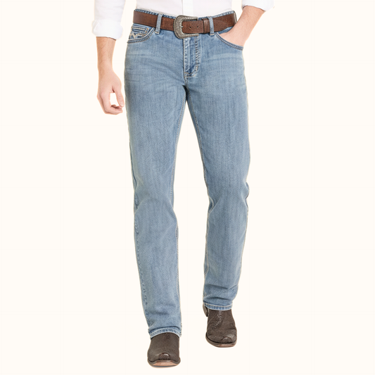 Rock & Roll Denim Relaxed Fit Classic Stitch Stackable Bootcut Jeans front view