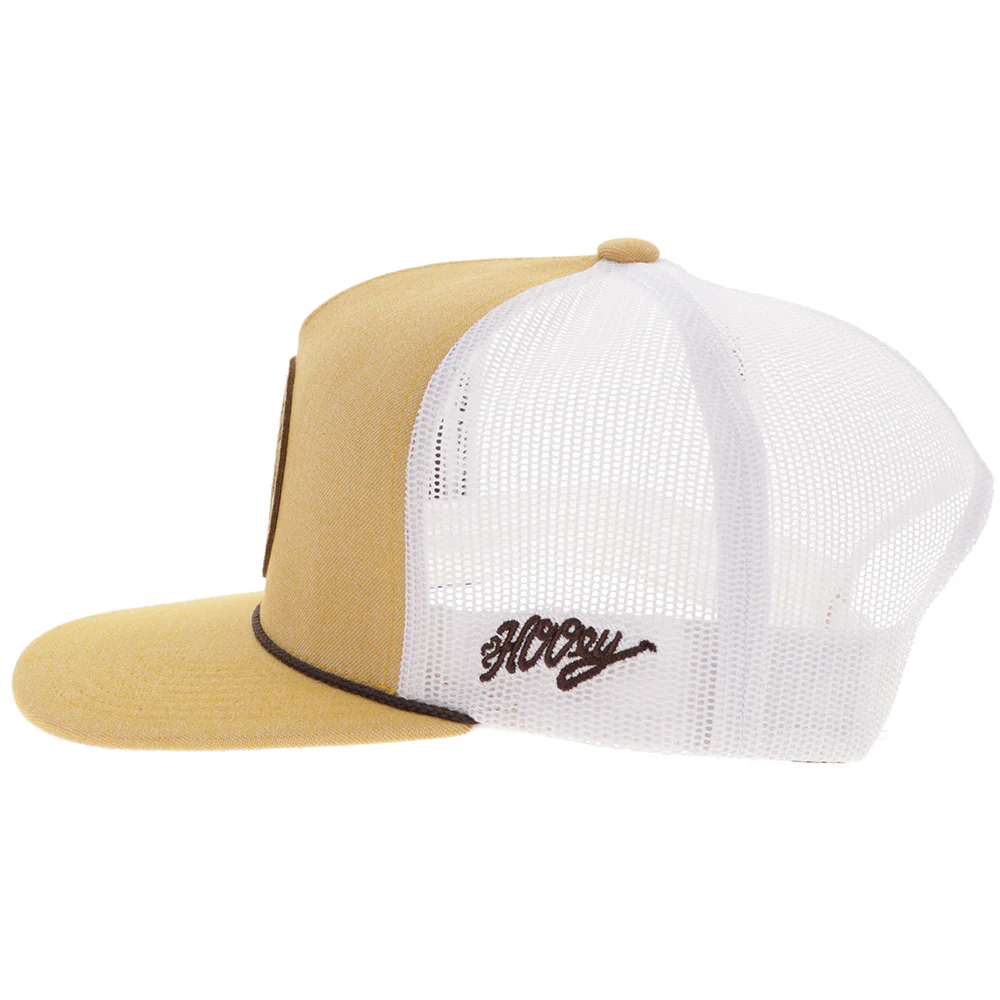 Spur Hat Tan/White W/Leather Circle Patch