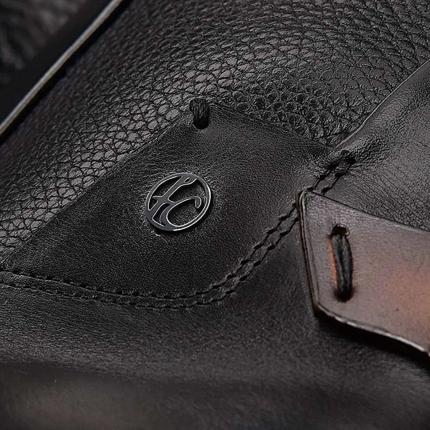 Cuadra Black Deer Boot leather and hardware detail