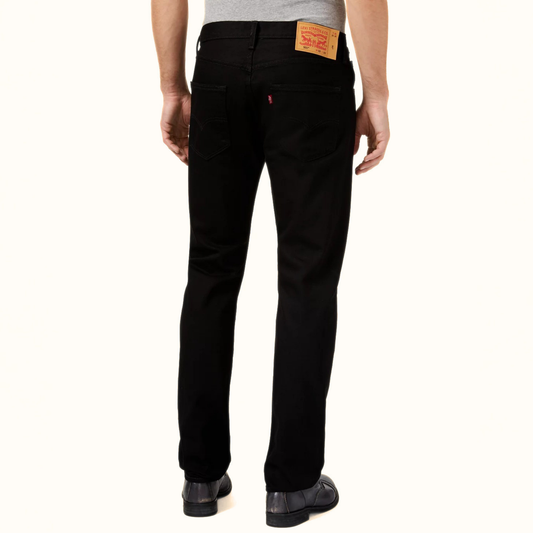 Levi’s 501 Original Fit button fly stretch black jeans back view