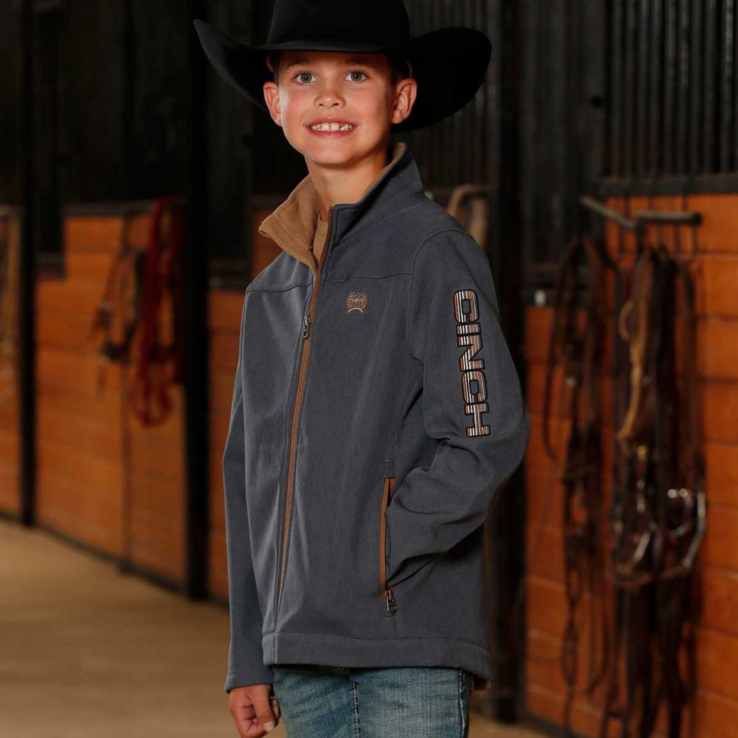 Cinch Bonded Jacket blue front view