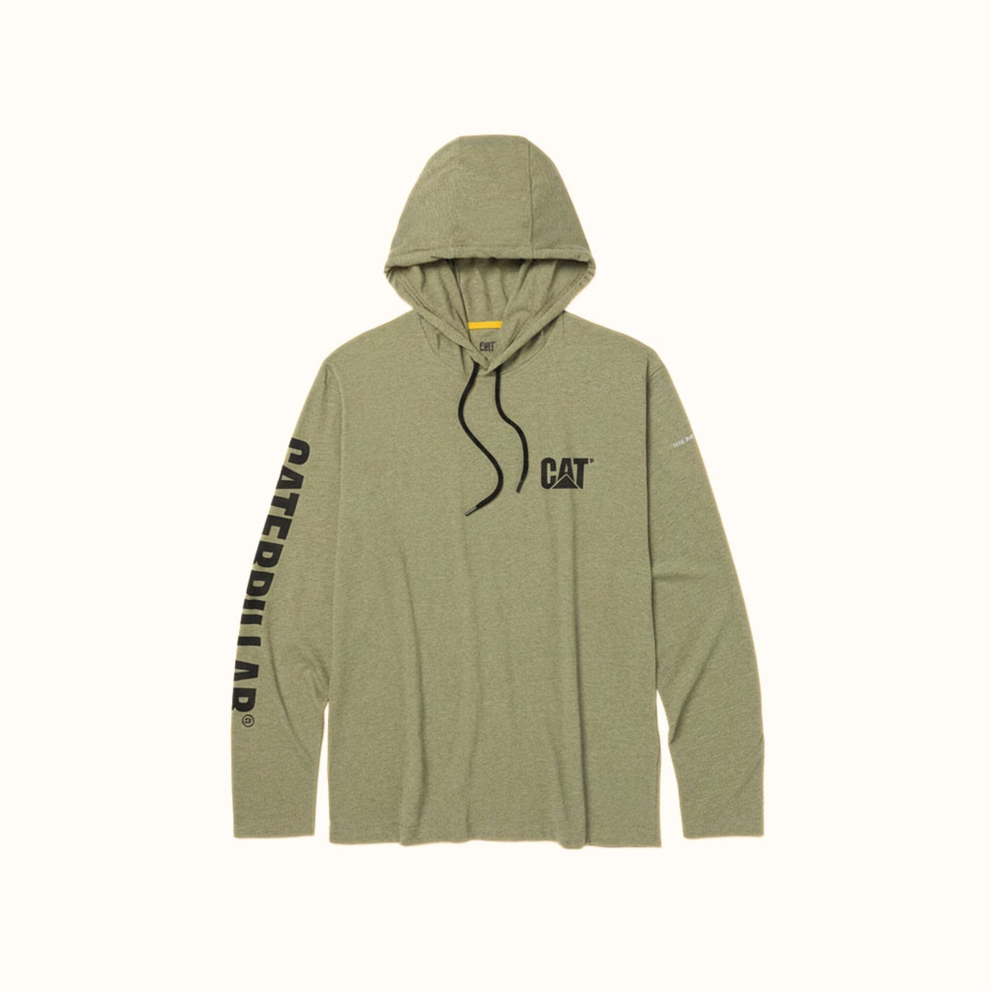 CAT UPF Hooded Marshland Heather Banner Long Sleeve T-Shirt for men with hood and sleeve graphic