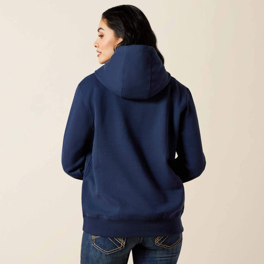 Ariat Emblem Hoodie blue back view