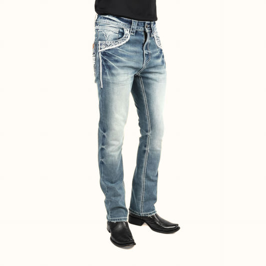 Platini Medium Wash boot cut jeans front view