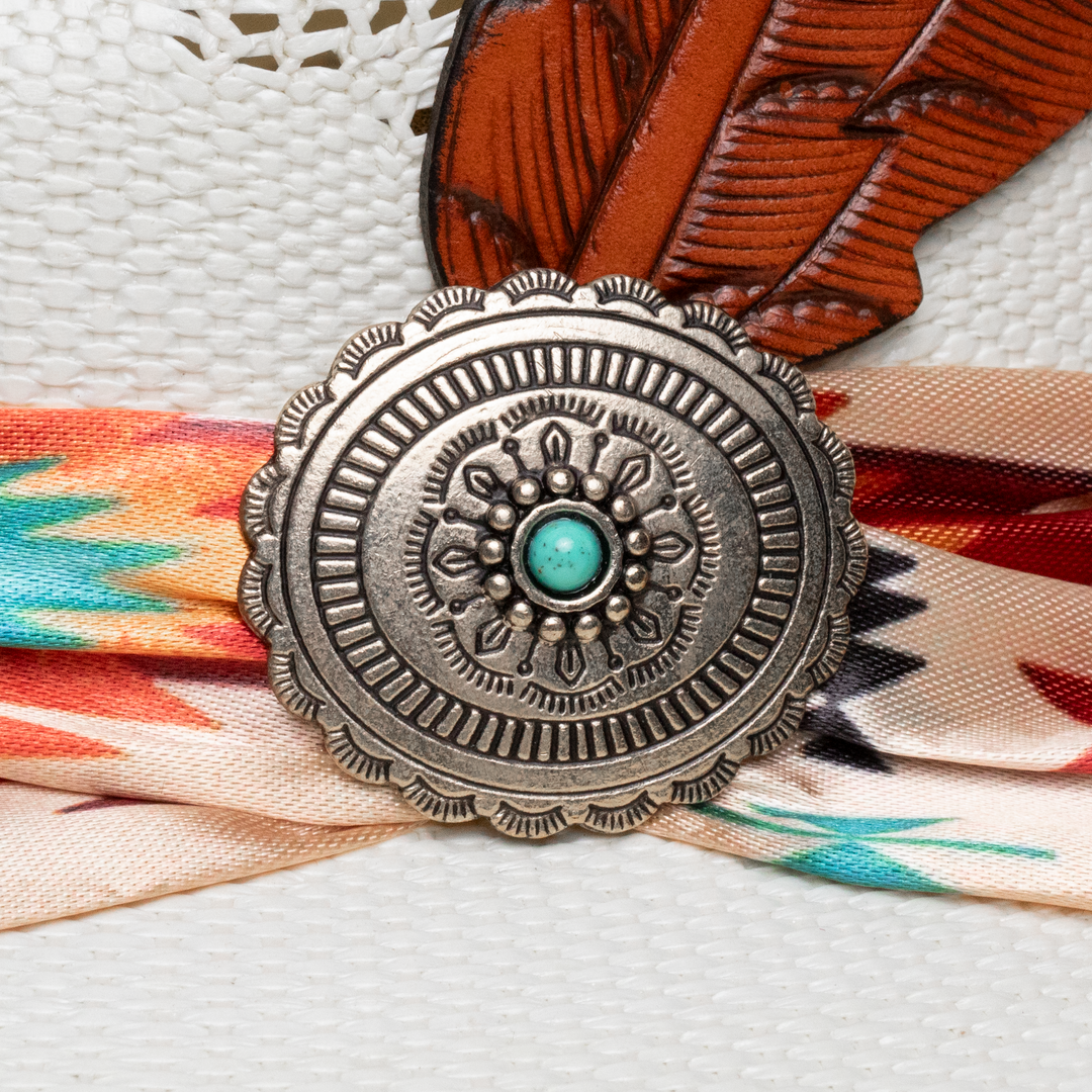 Charlie 1 Horse Navajo Fashion Hat concho detail