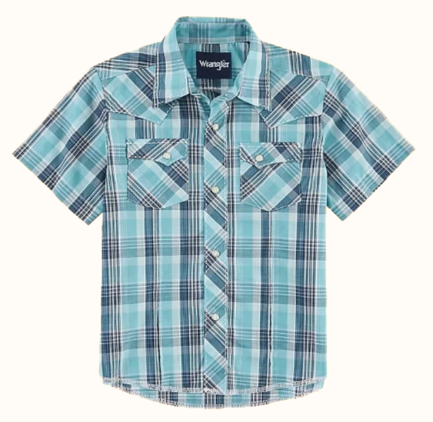 Wrangler Western Plaid Snap Shirt front view