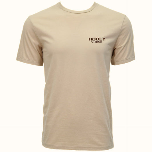 Hooey Outfitters Tan T-Shirt front view in tan with Hooey graphic logo