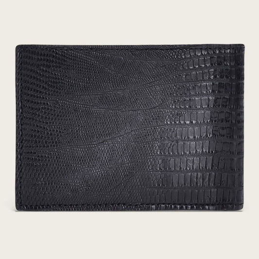 Cuadra Black Lizard Leather Wallet back view