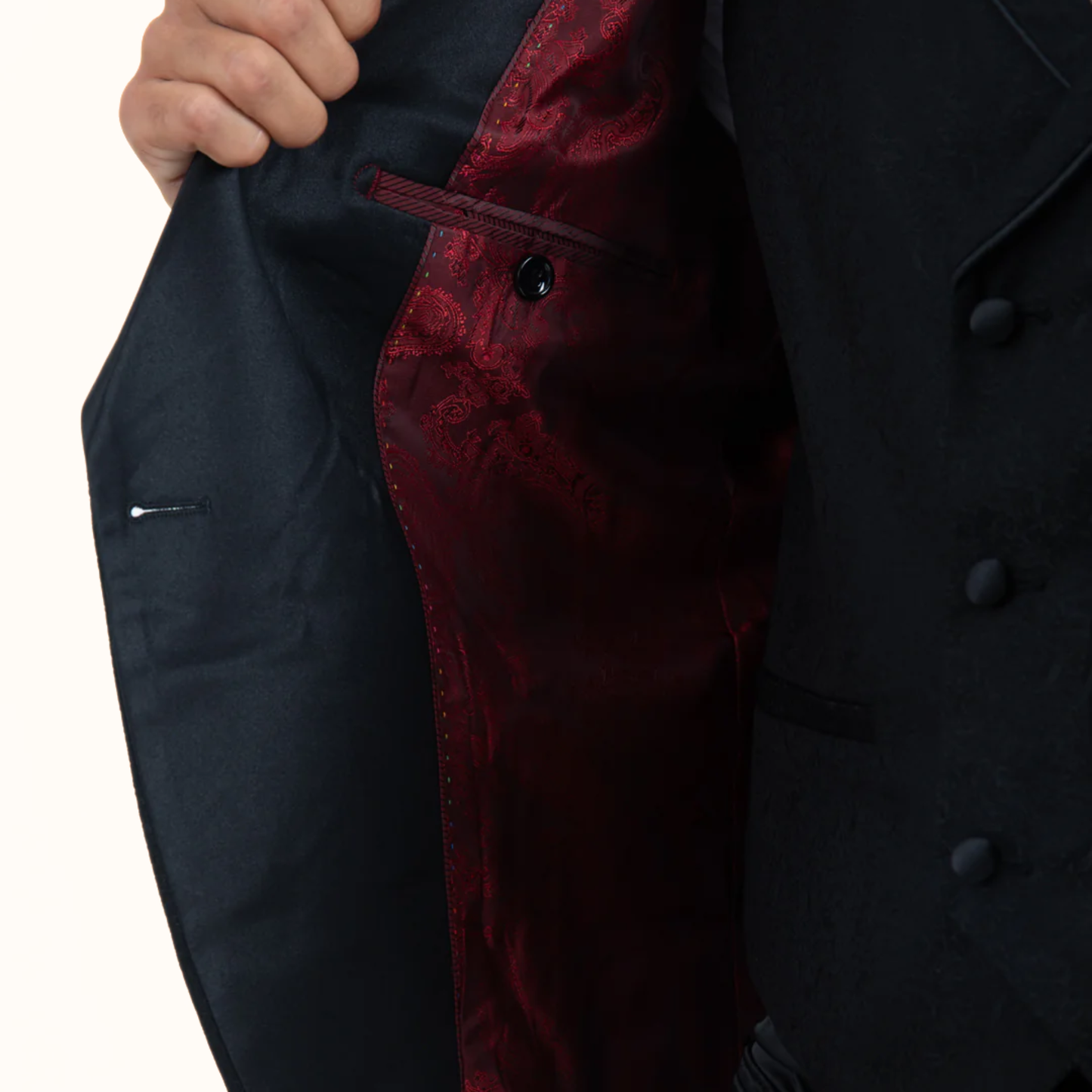 Platini tuxedo fabric close-up