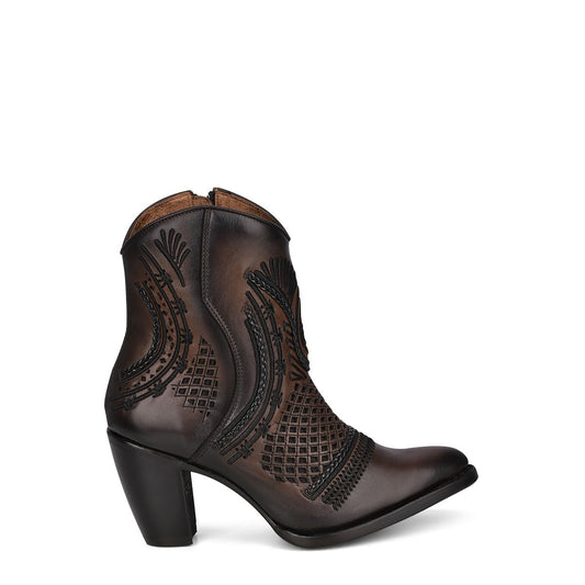 Artisan Embroidered Leather Ankle Booties