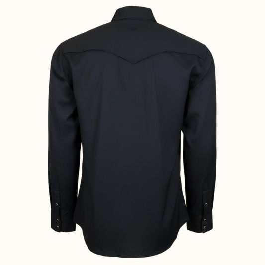 Hooey Sol Black Long Sleeve Pearl Snap Shirt back view