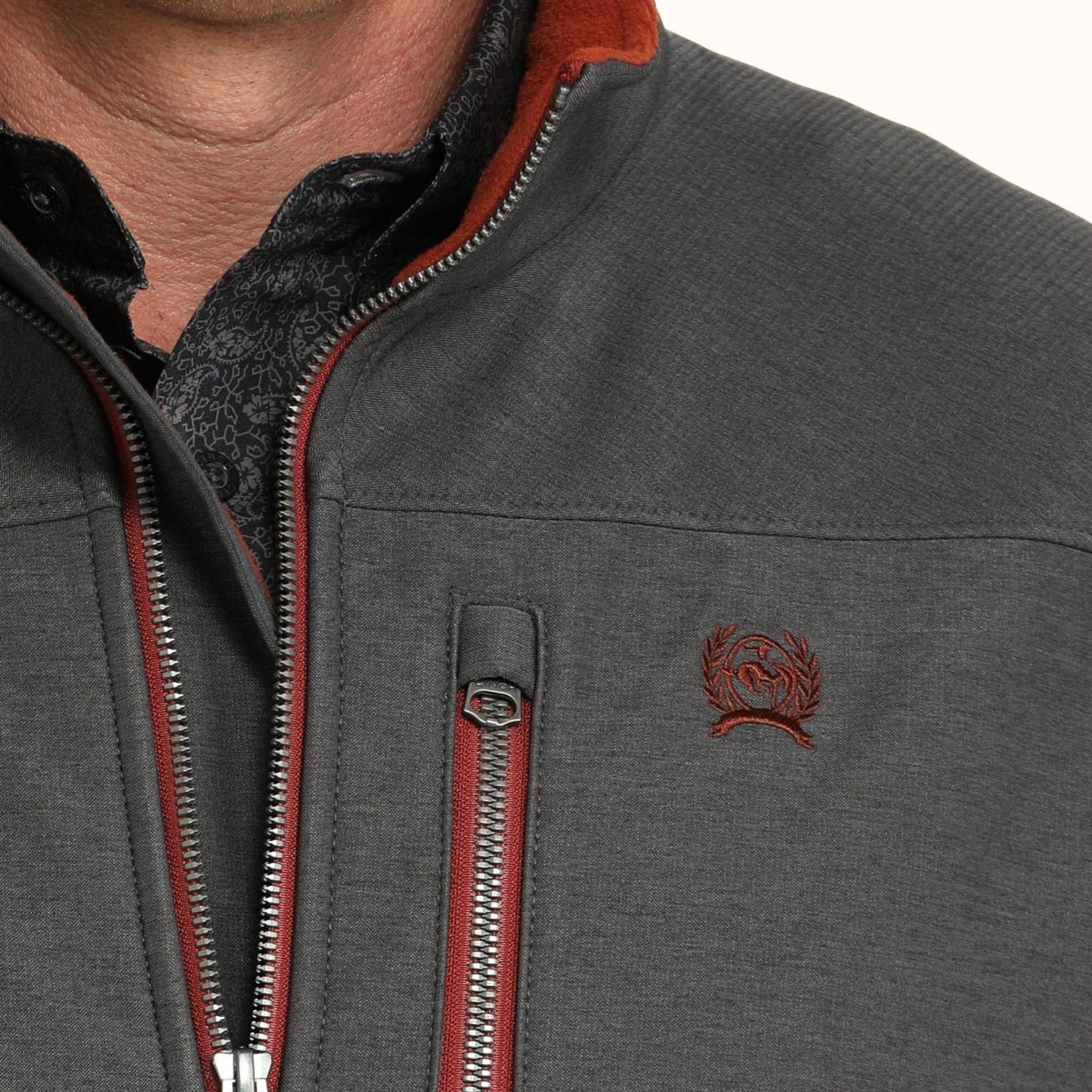 Cinch Bonded Performance Jacket chest logo detail