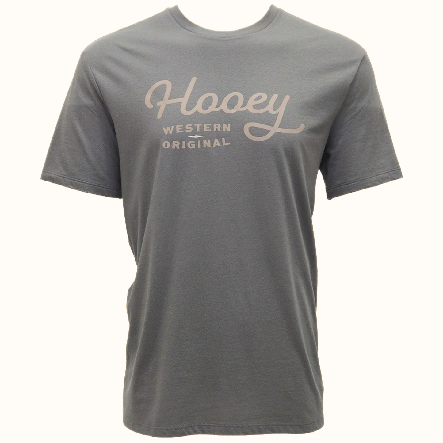 Hooey OG Steel Grey with Tan & Cream Logo T-Shirt front view