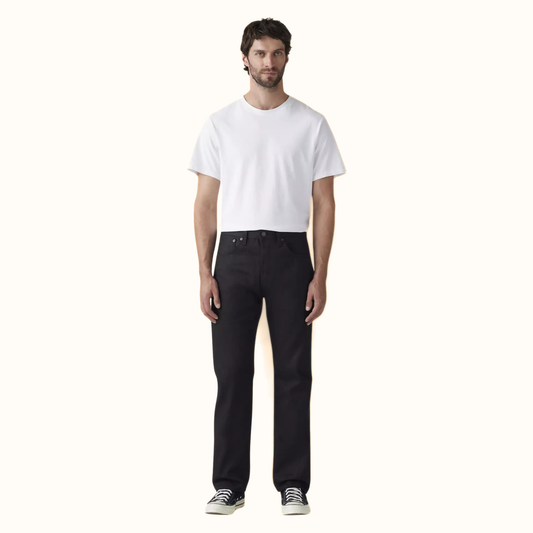 Levi’s 501 Original Shrink-to-Fit Men’s Jeans full body front view on model in black
