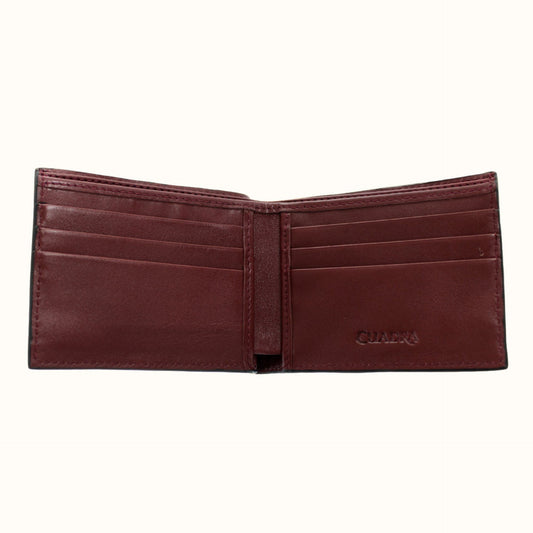 Cuadra genuine alligator leather bifold wallet in black interior