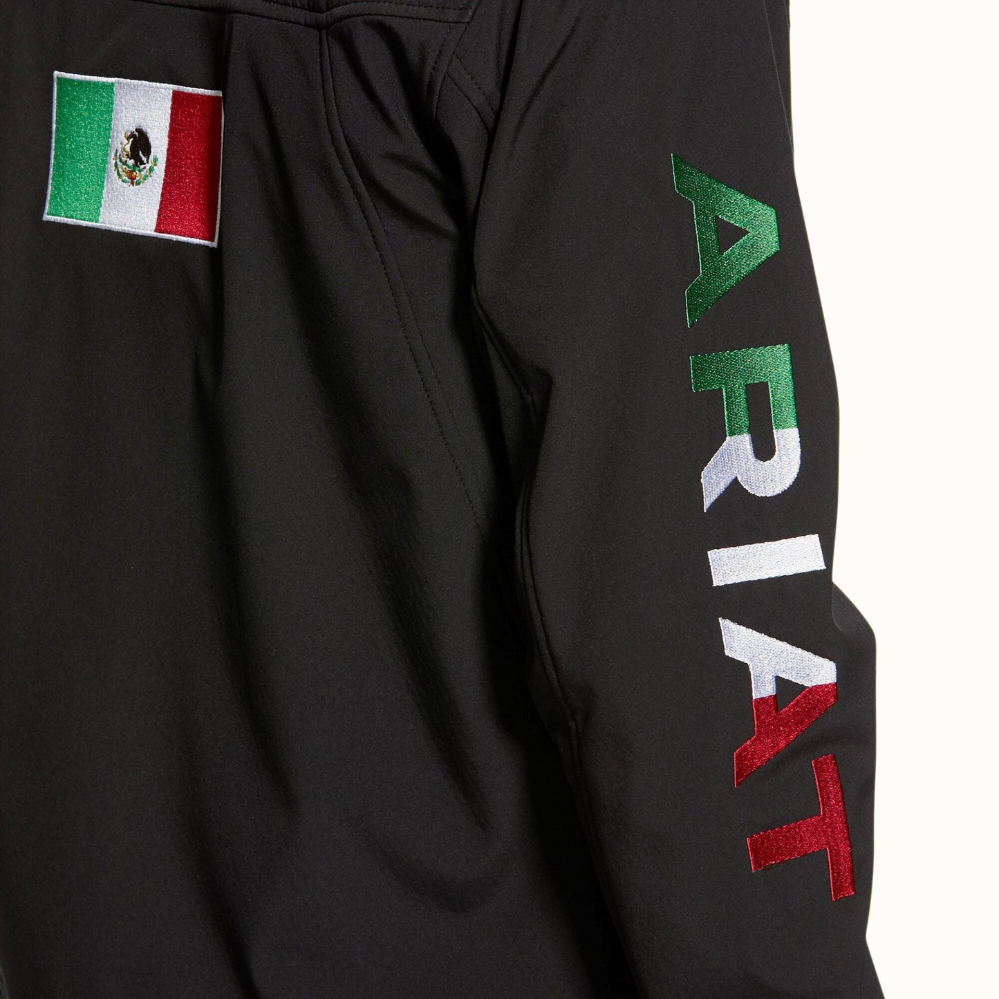 Ariat Classic Team Softshell Mexico Water Resistant Jacket Mexico flag detail