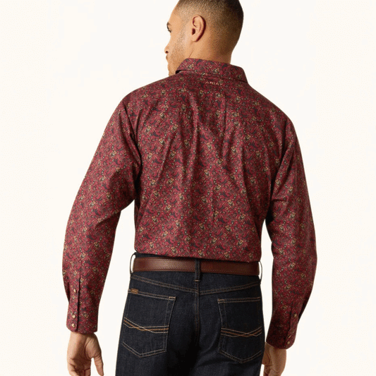 Ariat Samson Classic Fit Red Shirt back view