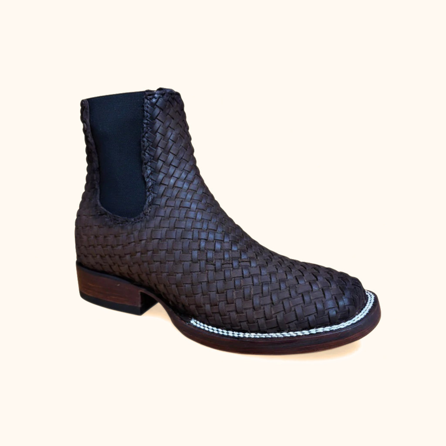 Cerro Petatillo Cafe Square Toe Botin angled side view