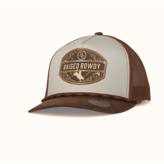 Ranch Craft Raised Rowdy Snapback Cap Brown front view