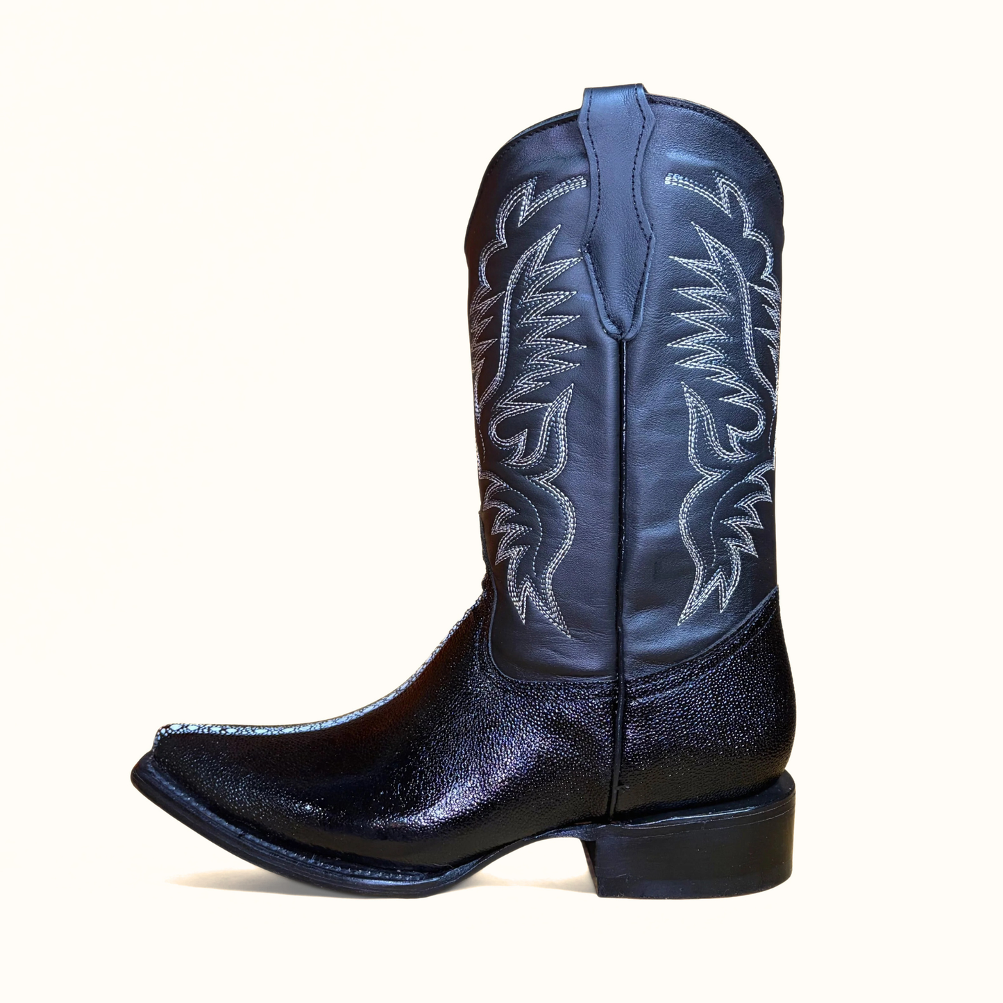 Arius Imitacion Negro Mantarraya men’s western boot side view