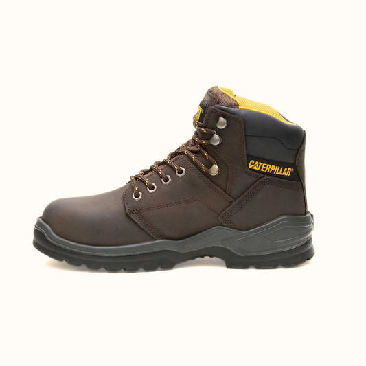 CAT Striver Waterproof Steel Toe Work Boot brown side view