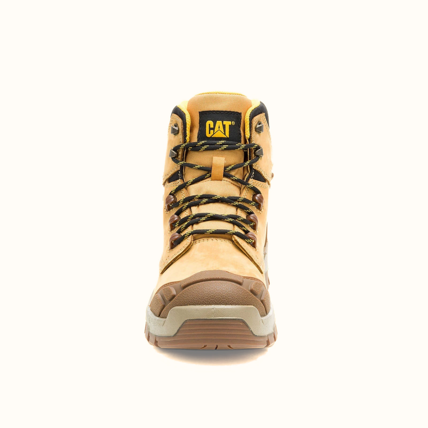 CAT Striver XL Waterproof Steel Toe Work Boot tan front view