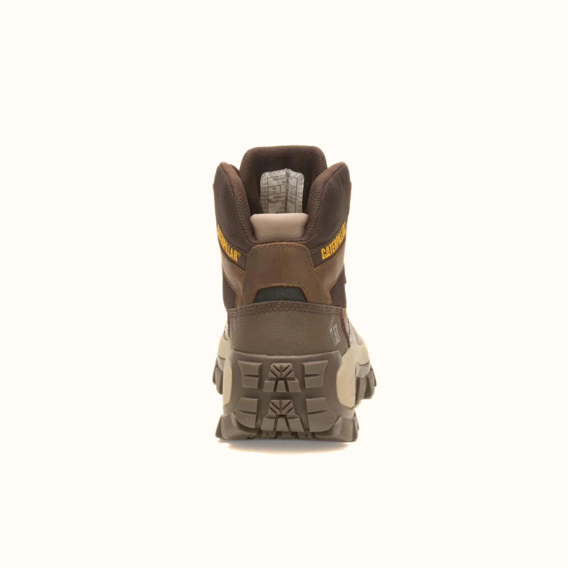 CAT Men’s Brown Invader Hiker Waterproof Work Boot rear view