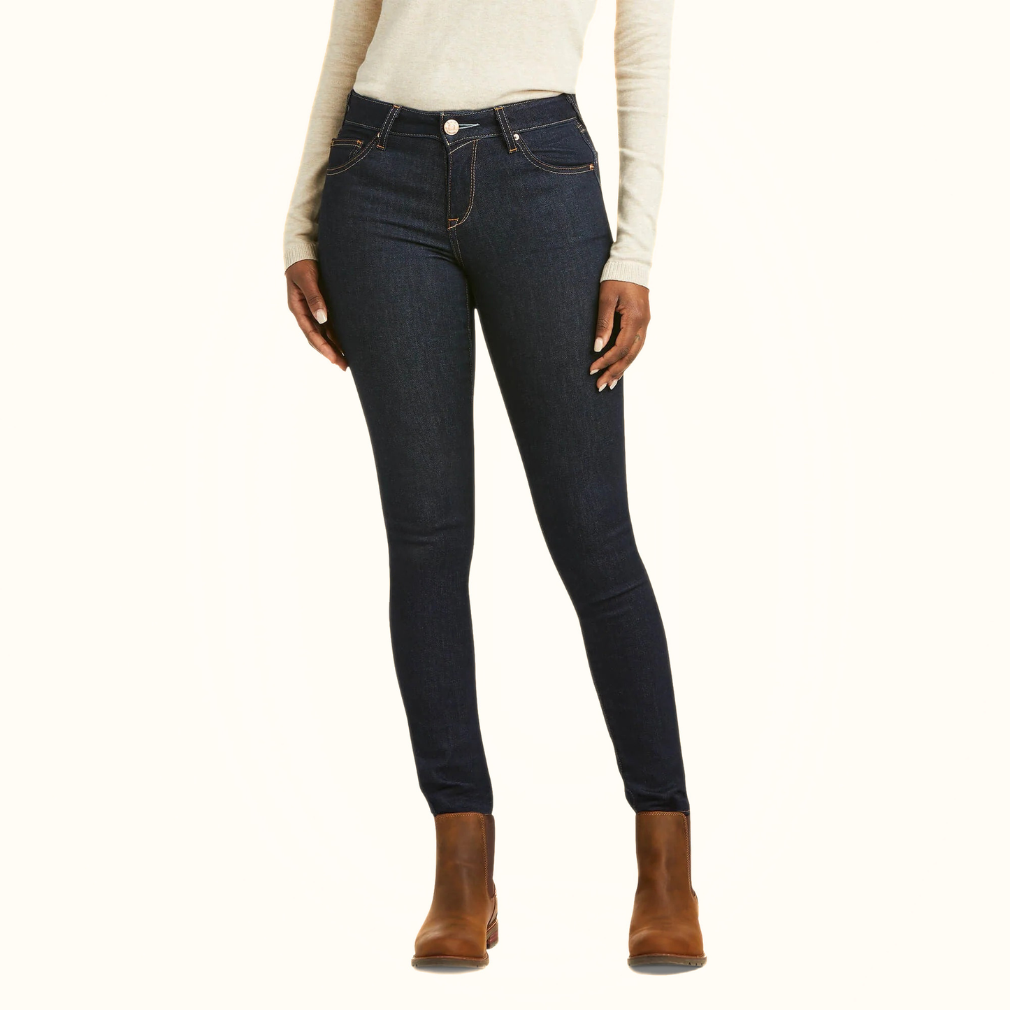 Ariat Women’s Ultra Stretch Perfect Rise Sidewinder Skinny Jean Blue front view