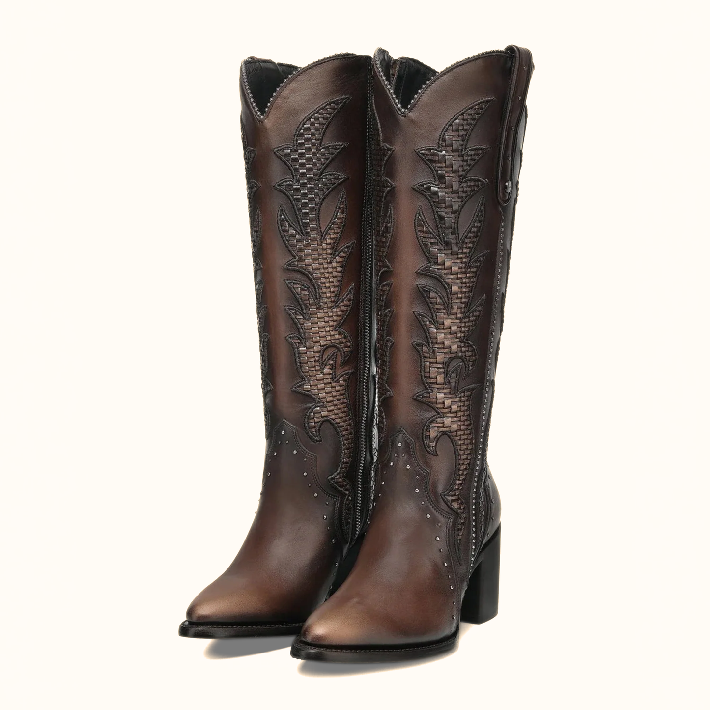 Cuadra Women’s Brown Bovine Leather Western Boots full pair view