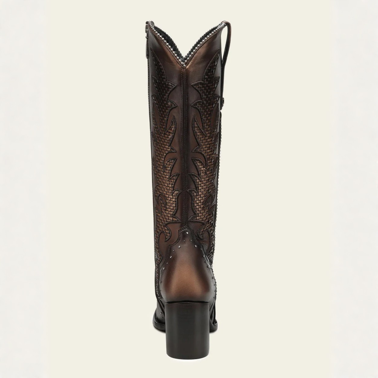 Cuadra Women’s Brown Bovine Leather Western Boots rear view