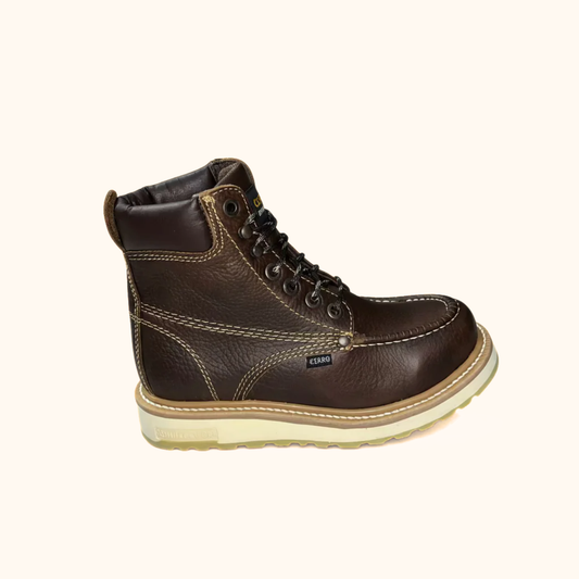 Cerro Total Terreno Work Boot side view in brown leather with light outsole