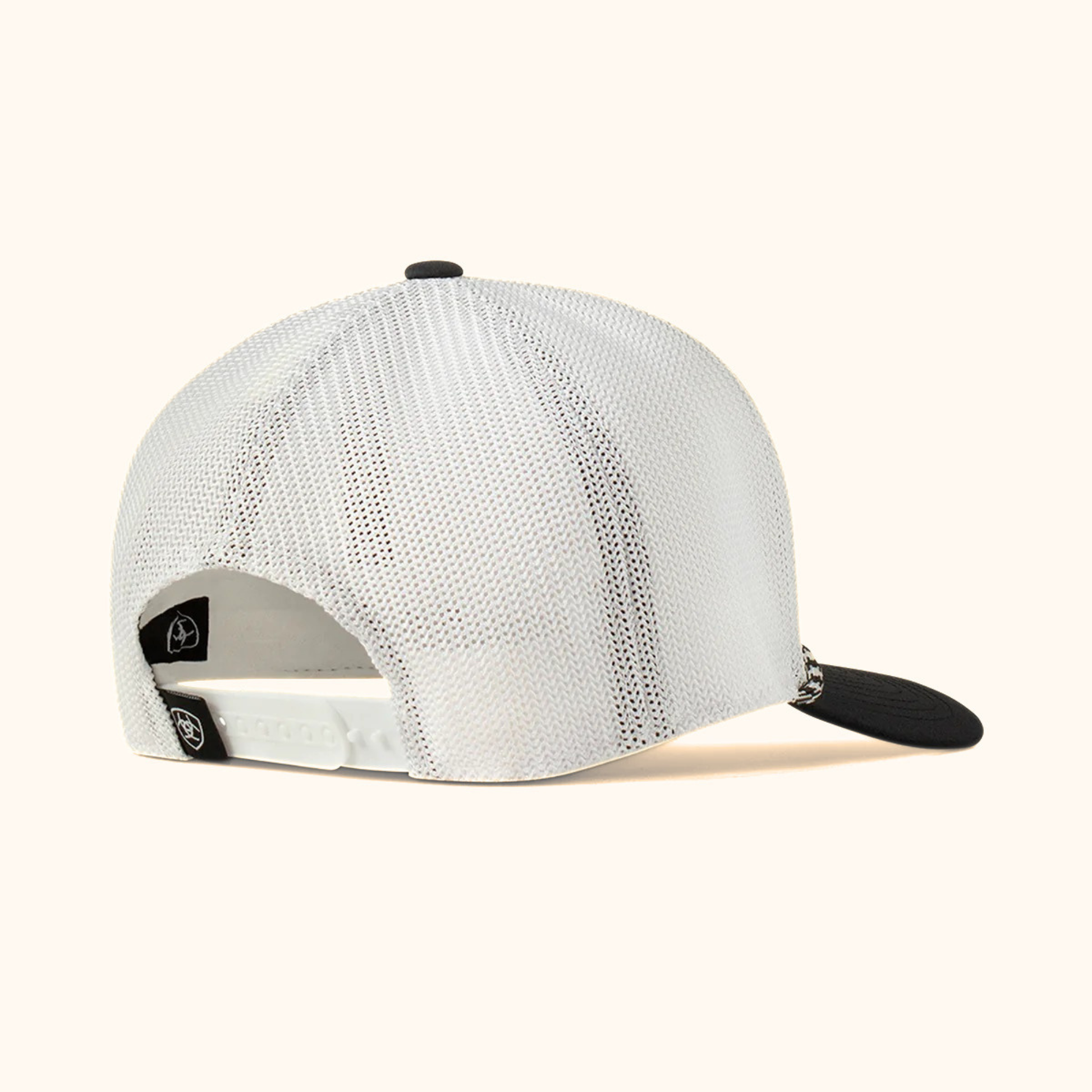 Ariat FlexFit 110 Rubber Patch Snapback Cap White rear angled view