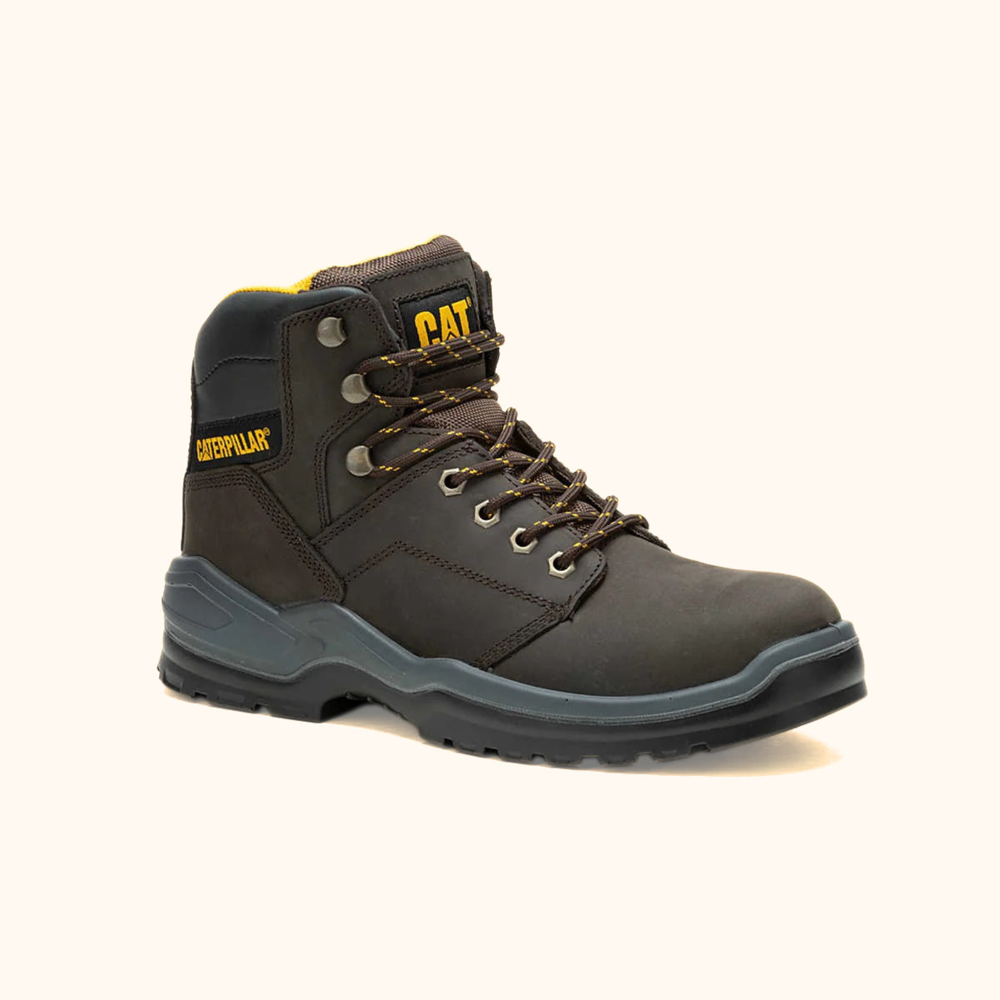 CAT Striver Steel Toe Work Boot angled side view