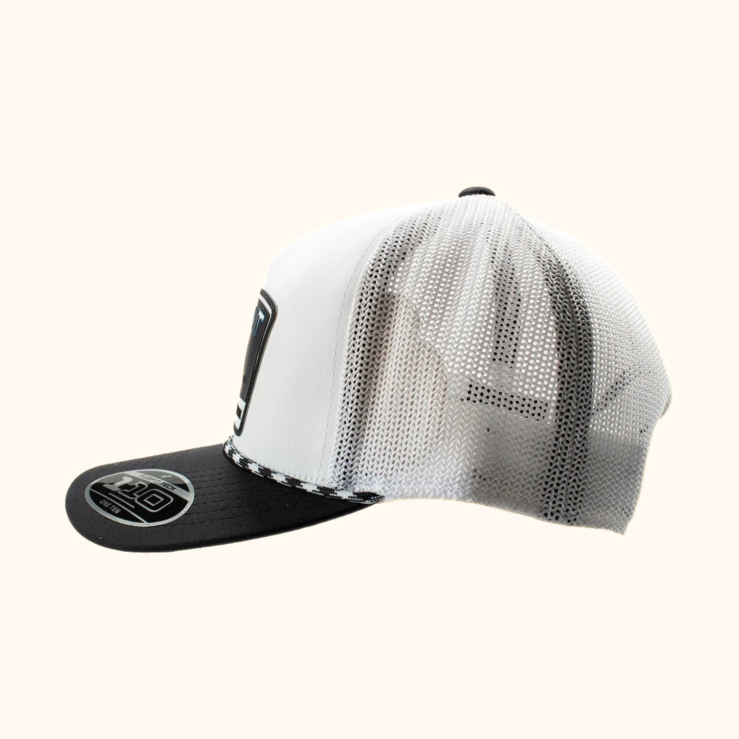 Ariat FlexFit 110 Rubber Patch Snapback Cap White side view