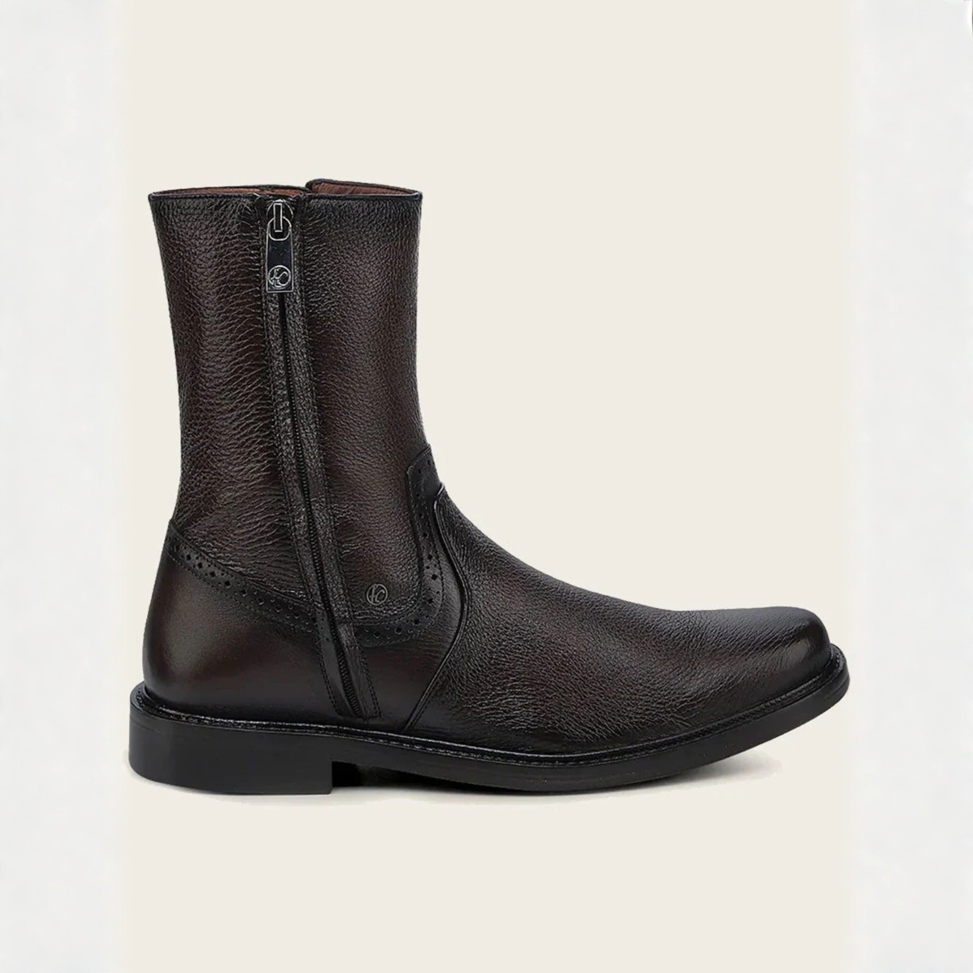 Cuadra Urban Dark Brown Deer Leather Dress Boot side profile