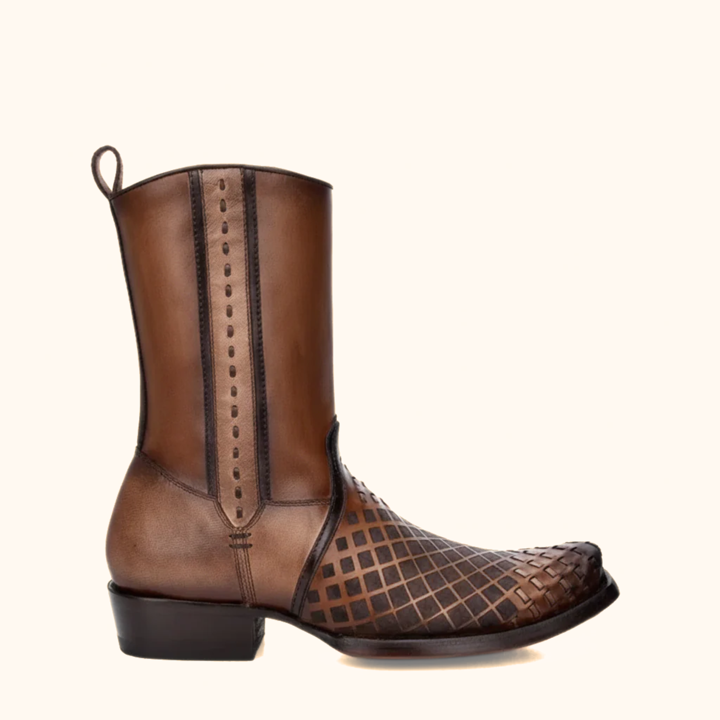 Cuadra Maple Woven Narrow Square Toe Western Boot side view
