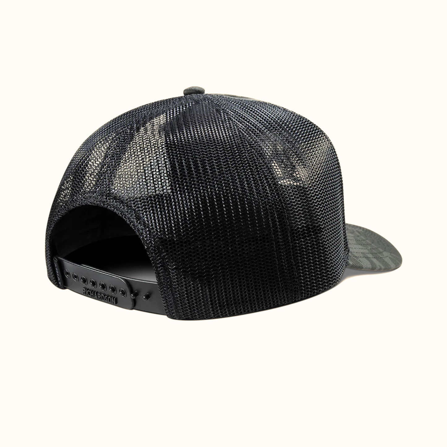 Ariat Camo Shield Snapback Cap Black Grey back angle view