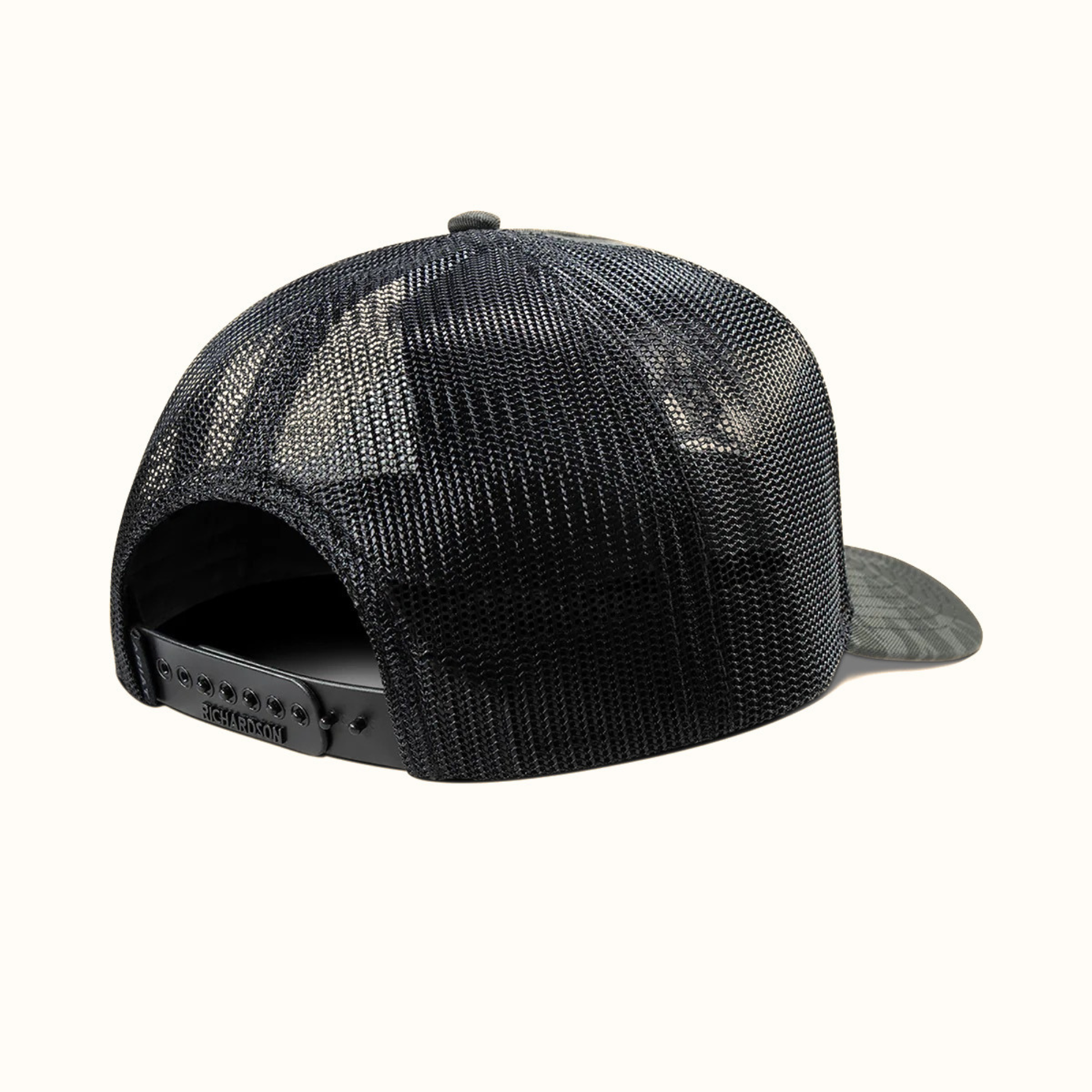 Ariat Camo Shield Snapback Cap Black Grey back angle view